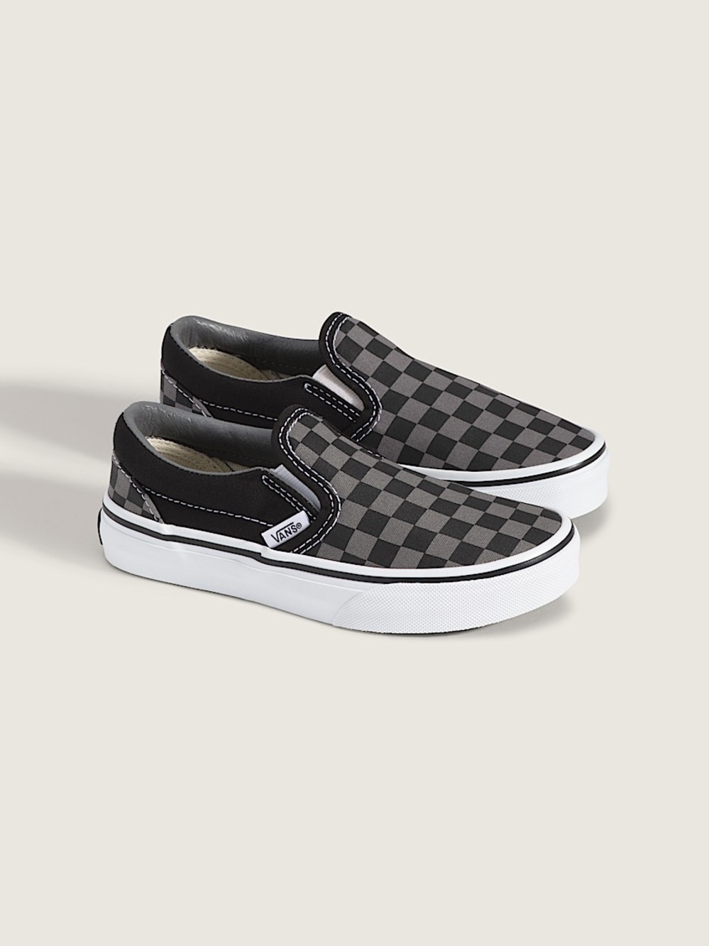Vans Slip-On Checkerboard skate shoes in Black and Gray Kids / Children Size 11